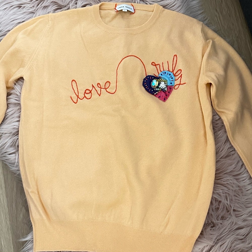 Lingua Franca Love Rules Cashmere Sweater